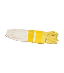 Gants d'apiculteur, cuir & ventilation jaune - BeeFun® (en stock)