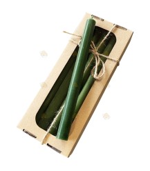 Set de bougies de table en cire d'abeille (4 pièces) - vert