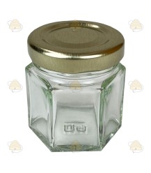 Pot de miel de 45 ml ou 50 g sans couvercle, modèle hexagonal (6 faces)
