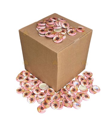 Couvercles de boîtes fleur rose avec abeille, 63 mm TO - 1400 pièces