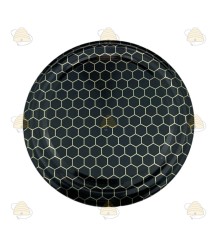 Couvercle noir motif nid d'abeille TO 63 mm - 20 pcs