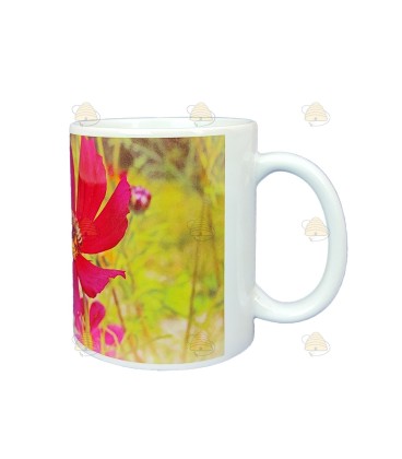 Mug/tasse fleur rose avec abeille