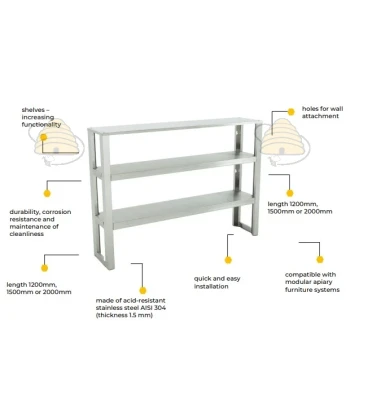 Kast verlengstuk voor werktafel RVS - 120 cm