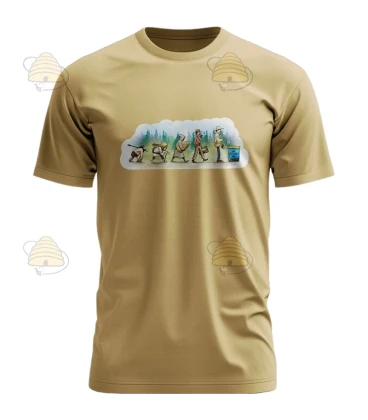 T-shirt 'de evolutie van een imker' beige
