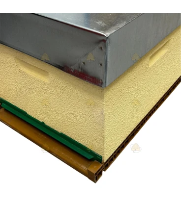 Dadant Blatt bijenkast (1BK) - pastelgeel geverfd & Nicot bodem
