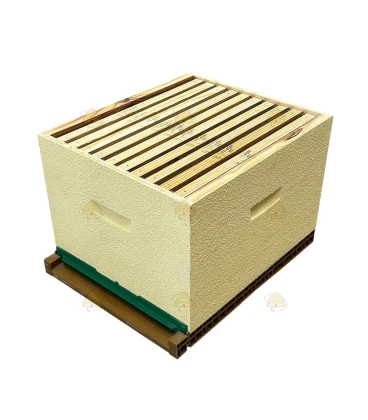 Dadant Blatt bijenkast (1BK) - pastelgeel geverfd & Nicot bodem