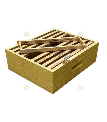 Langstroth US enkelwandige honingkamer - pastel geel geverfd