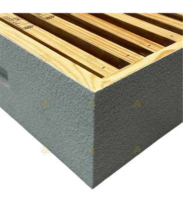 Langstroth US enkelwandige honingkamer - grijs/blauw geverfd