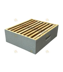 Langstroth US enkelwandige honingkamer - grijs/blauw geverfd