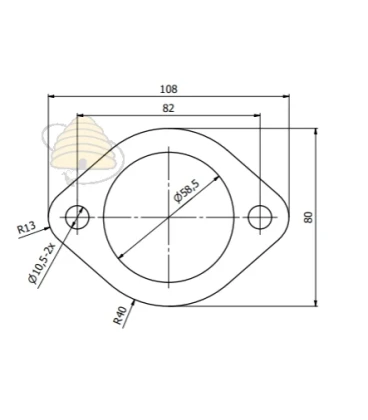Wit afsluit rubber snijkraan (2" - 50mm) Lyson