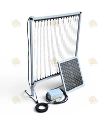 Kit de démarrage : harpe montée 70 x 76 cm en aluminium + panneau solaire 20 W et électrificateur