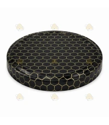 Couvercles noirs brillants motif nid d'abeille TO 63 mm - 20 pcs
