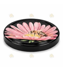 Couvercles motif abeille sur fleur TO 63 mm - 60 pcs