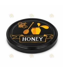 Couvercles "honey" noir & jaune TO 82 mm - 12 pcs