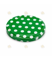 Couvercles verts à pois blancs TO 82 mm - 12 pcs