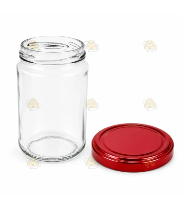 Ronde glazen potten 60 stuks - 290 ml / 350 gram, met keuze uit deksels (TO 63 mm)