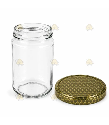 Ronde glazen potten 60 stuks - 290 ml / 350 gram, met keuze uit deksels (TO 63 mm)