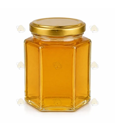 Pot verre hexagonal 116 ml/140 g avec couvercle TO 48 mm