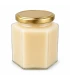 Pot verre hexagonal 390 ml/500 g avec couvercle TO 70 mm