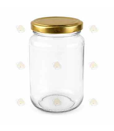 Pot verre rond 375ml / 450g, avec couvercle