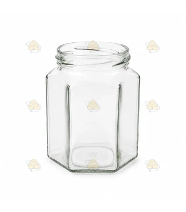Pot verre hexagonal 278 ml/350 g sans couvercle