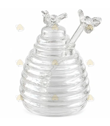 Grand pot de miel en verre