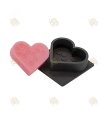 Moule à savon - cœur avec alvéoles