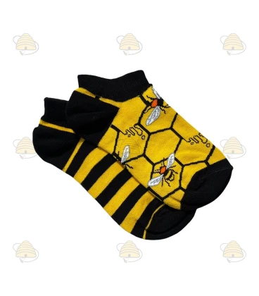 Paire de chaussettes courtes enfant – motifs abeilles