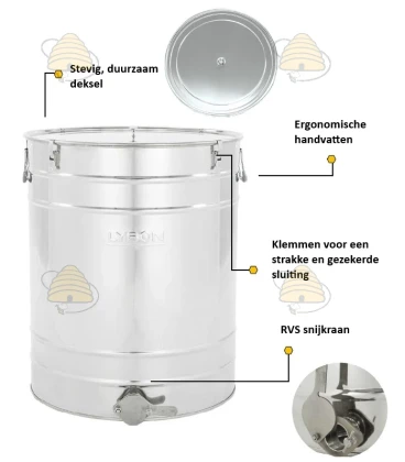 Aftapvat - rijper RVS 100 L / 140 KG