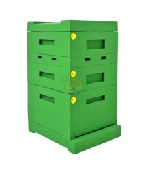 Ruche complète Dadant Blatt en plastique vert 10-12 cadres
